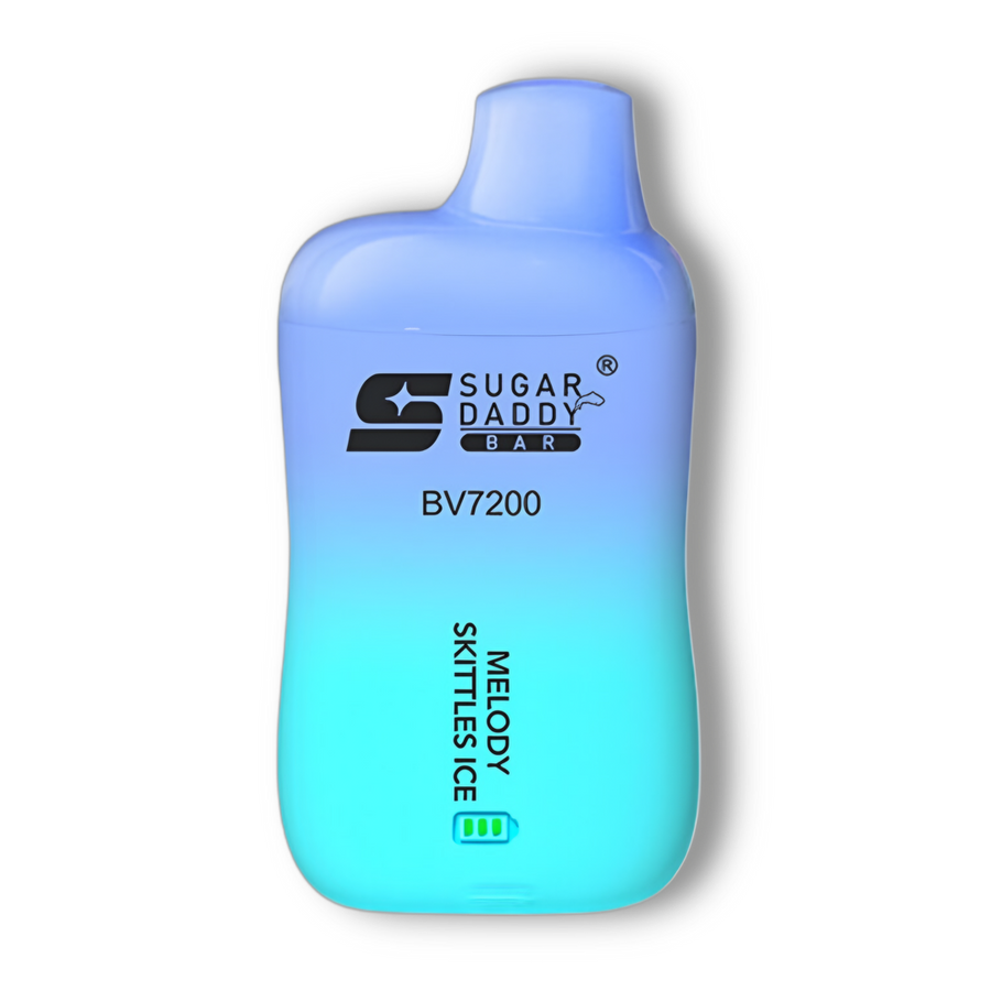 Sugar Daddy Bar BV7200 disposable vape, Melody Skittles Ice flavour — Vapor Space UAE