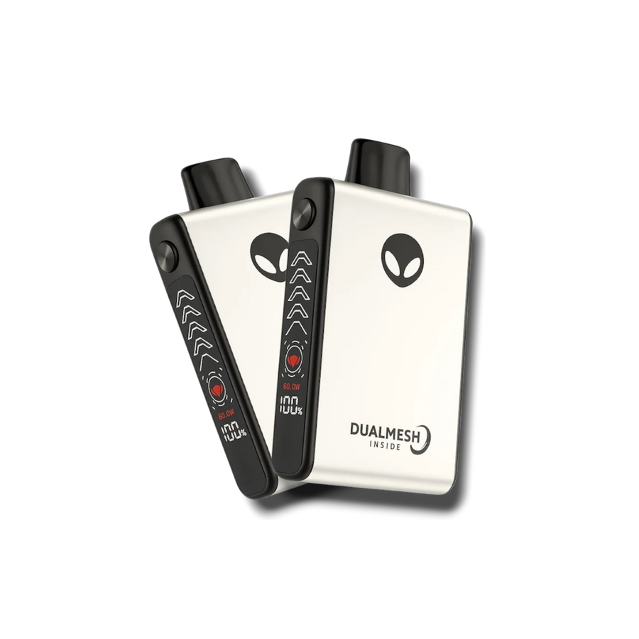 Waka Blade 50K disposable vape in black and silver, showing the LED display and DualMesh branding — Vapor Space UAE