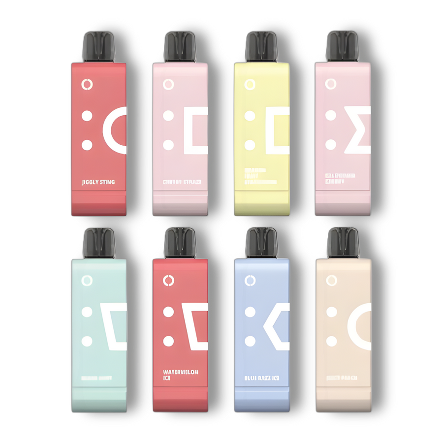 ELFBAR EW9000 replacement pods in eight flavours including Jiggly Sting, Cherry Strazz, California Cherry, Miami Mint, Watermelon Ice and Blue Razz Ice — Vapor Space UAE