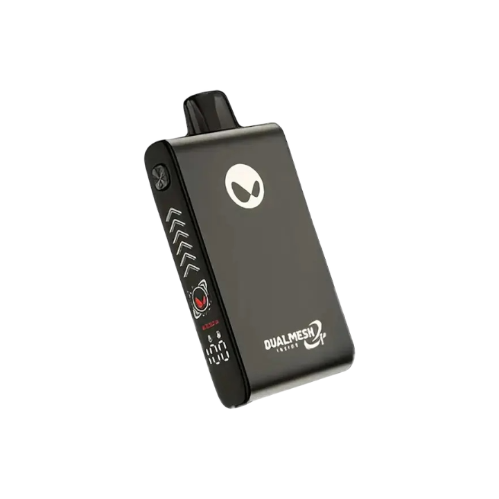 Waka Blade 50K disposable vape in black, angled to show the LED battery and e-liquid readout — Vapor Space UAE