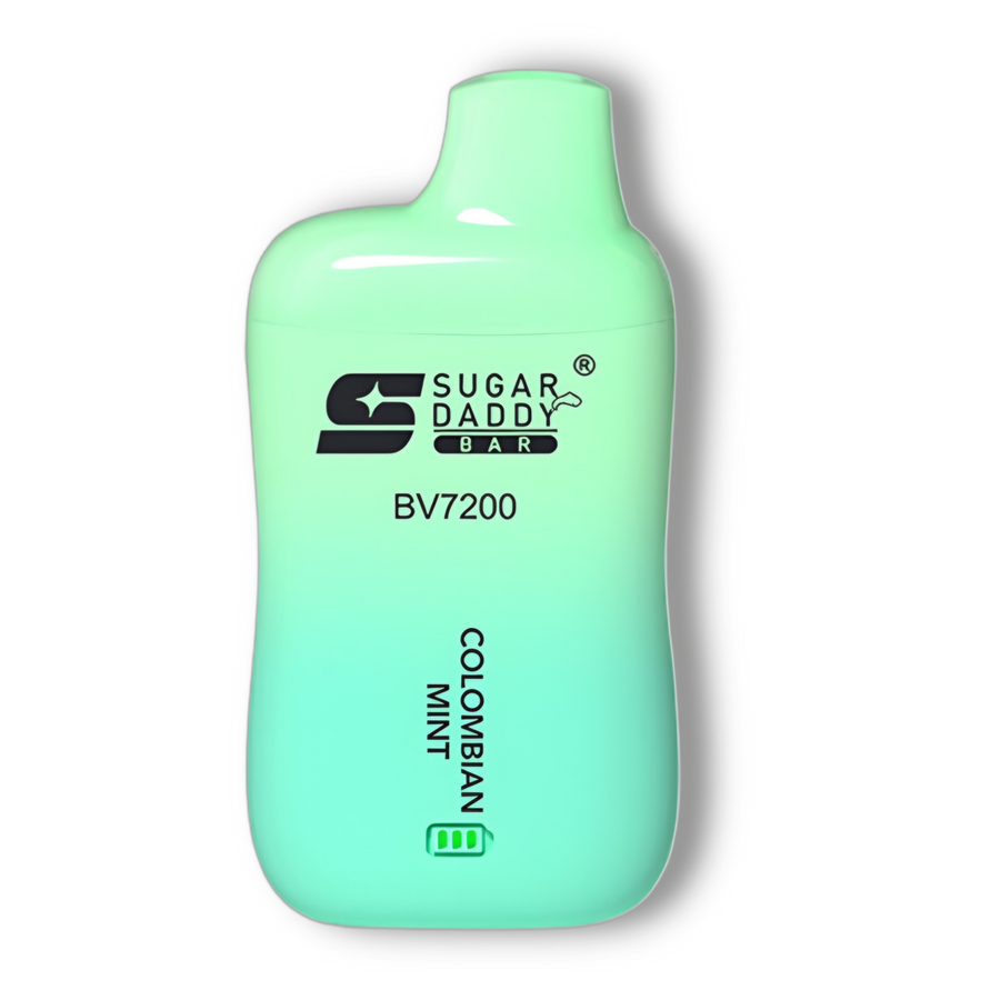 Sugar Daddy Bar BV7200 disposable vape, Colombian Mint flavour — Vapor Space UAE