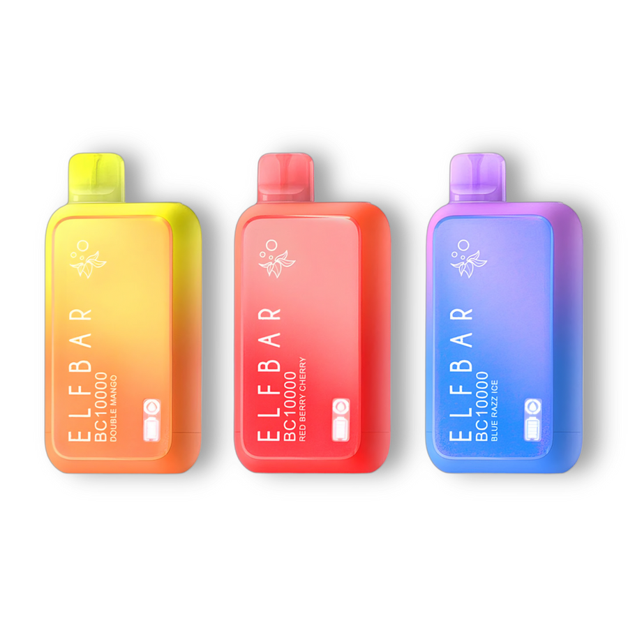 ELFBAR BC10000 disposable vapes in Double Mango, Red Berry Cherry and Blue Razz Ice — Vapor Space UAE