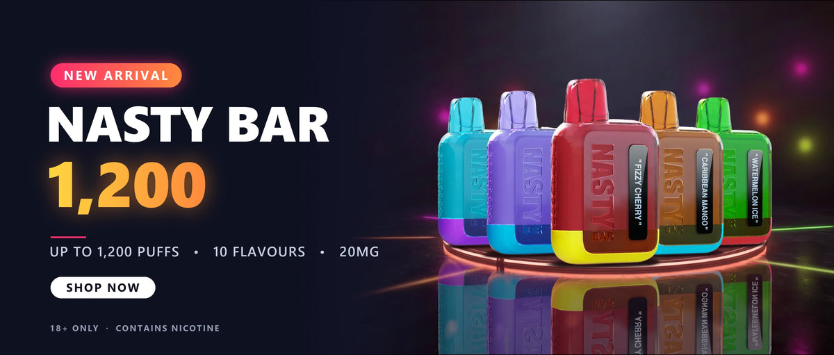 NASTY BAR 1,200 new arrival: up to 1,200 puffs, 10 flavours, 20mg. Shop now at Vapor Space.